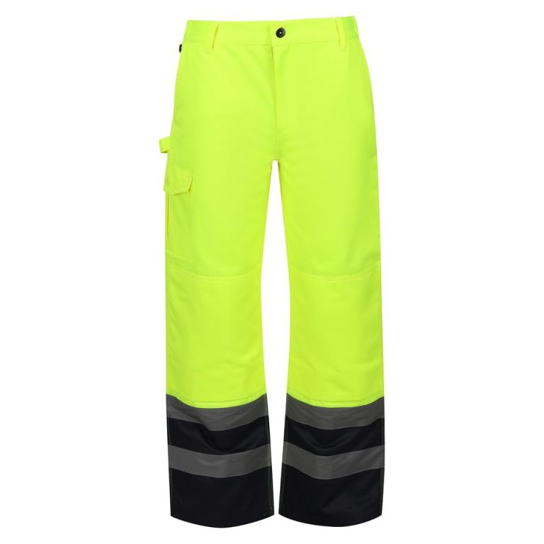 Pro hi-vis cargo trousers Yellow/Navy