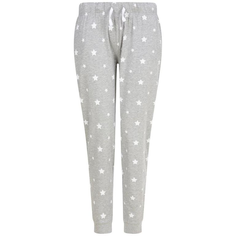 Women's cuffed lounge pants Heather Grey/White Stars