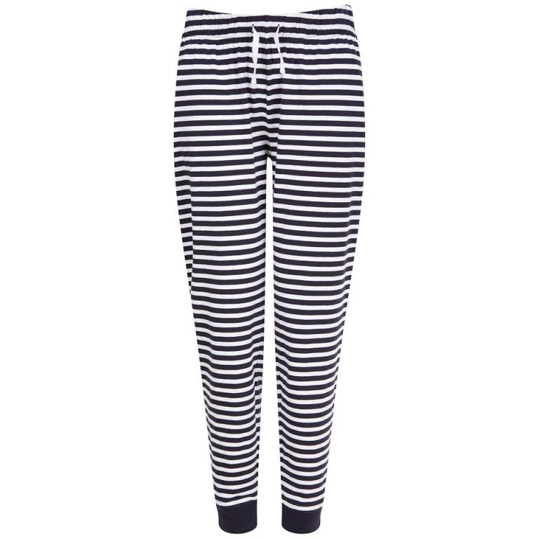 Women's cuffed lounge pants Navy/White Stripes