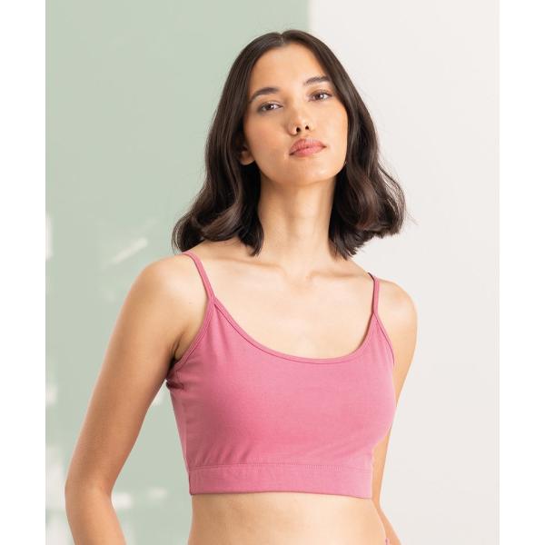 Women's sustainable fashion cropped cami top with adjustable straps