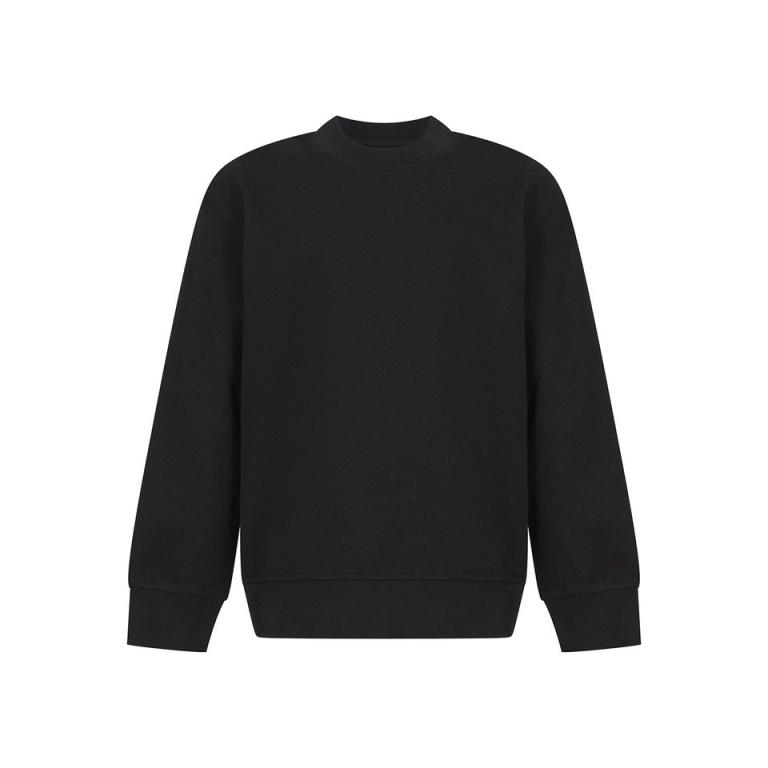 Kids sustainable fashion curved hem sweatshirt Black