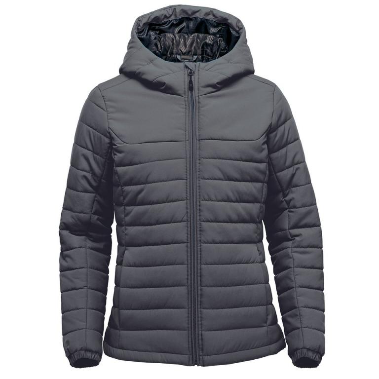 Women’s Nautilus quilted hooded jacket Dolphin