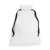 Cotton gift bag with ribbon drawstring Soft White/Black