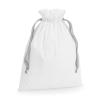 Cotton gift bag with ribbon drawstring Soft White/Light Grey