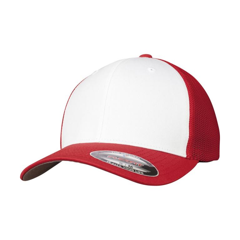 Flexfit mesh coloured front (6511CF) Red/White/Red