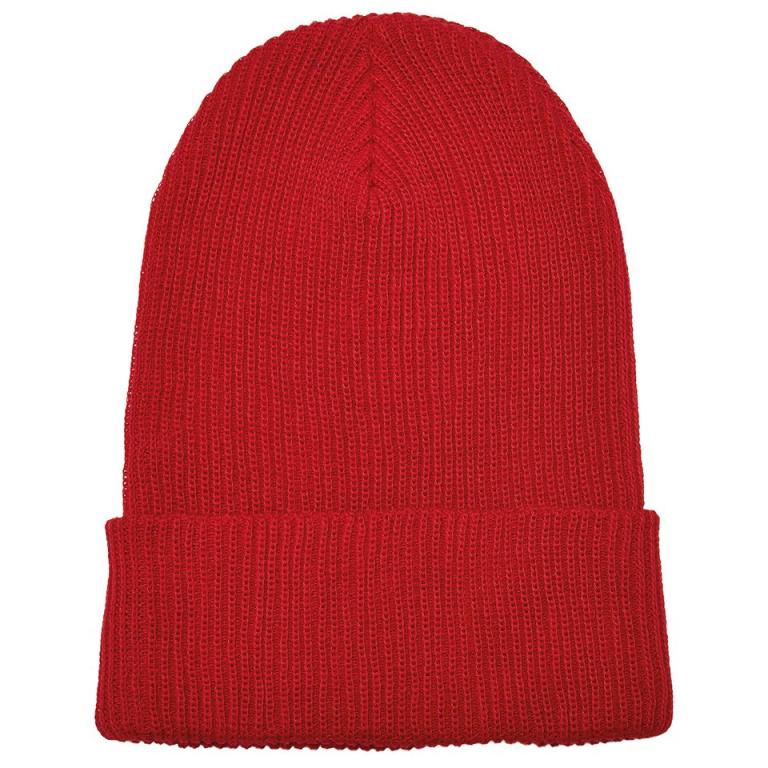 Recycled yarn ribbed knit beanie (1504RY) Red
