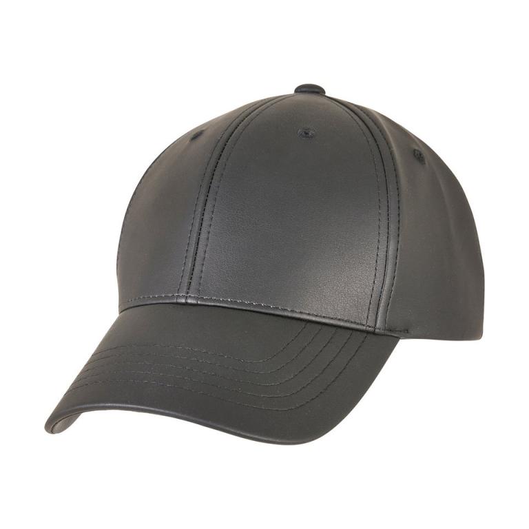Synthetic leather alpha shape dad cap (6245AL) Black