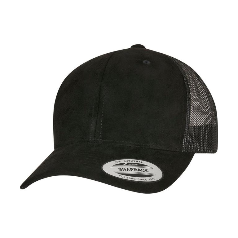 Imitation suede leather trucker cap (6606SU) Black