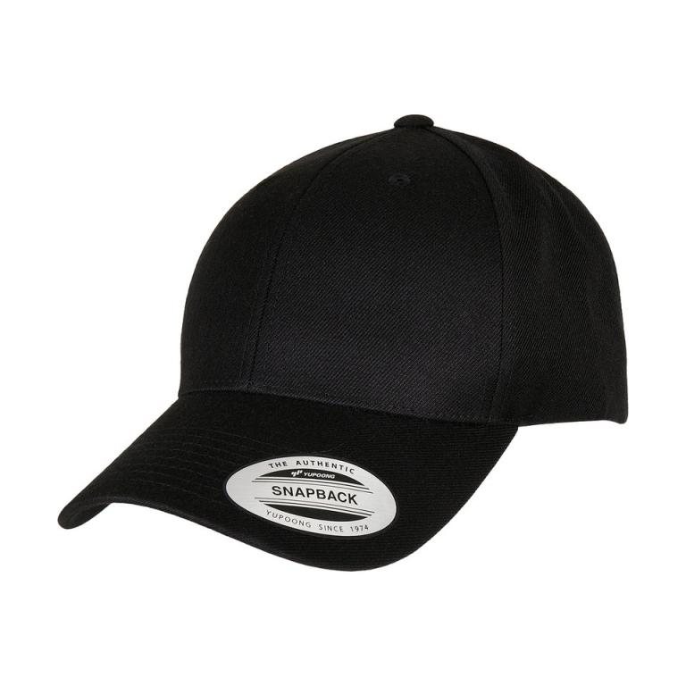 Premium curved visor snapback cap (6789M) Black