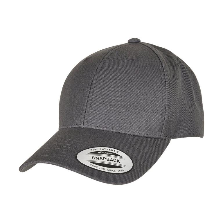Premium curved visor snapback cap (6789M) Dark Grey