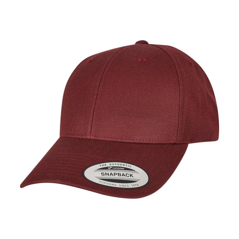 Premium curved visor snapback cap (6789M) Maroon