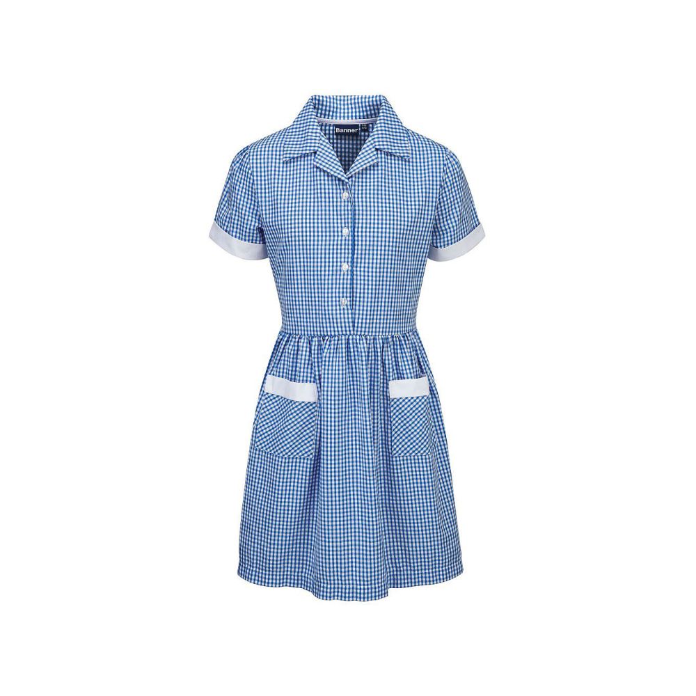 Darley Dene Primary School Blue Button Front Summer Dress - KS Teamwear