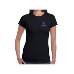 CAST Theatre Company CREW Ladies T-Shirt (Black with Purple Logos) - s