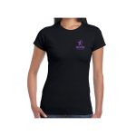 CAST Theatre Company CREW Ladies T-Shirt (Black with Purple Logos) - s