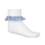 St. Nicholas Primary School Royal Blue Gingham Ankle Socks (3-Pack) - royal-blue - small