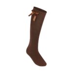 Littleton Infant School Brown Bow Knee High Sock - 1 Pair - small