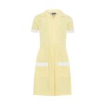 Littleton Infant School Yellow Button Front Summer Dress - blue - 3-4-years