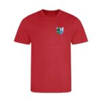 Ashford Park Primary School Red PE T-shirt with Printed School Crest - 7-8-years